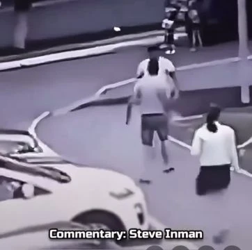 A victim delivers a beatdown on the man who stabbed him.