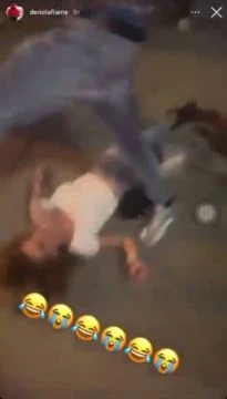 Woman protecting her unconscious boyfriend gets knocked out too