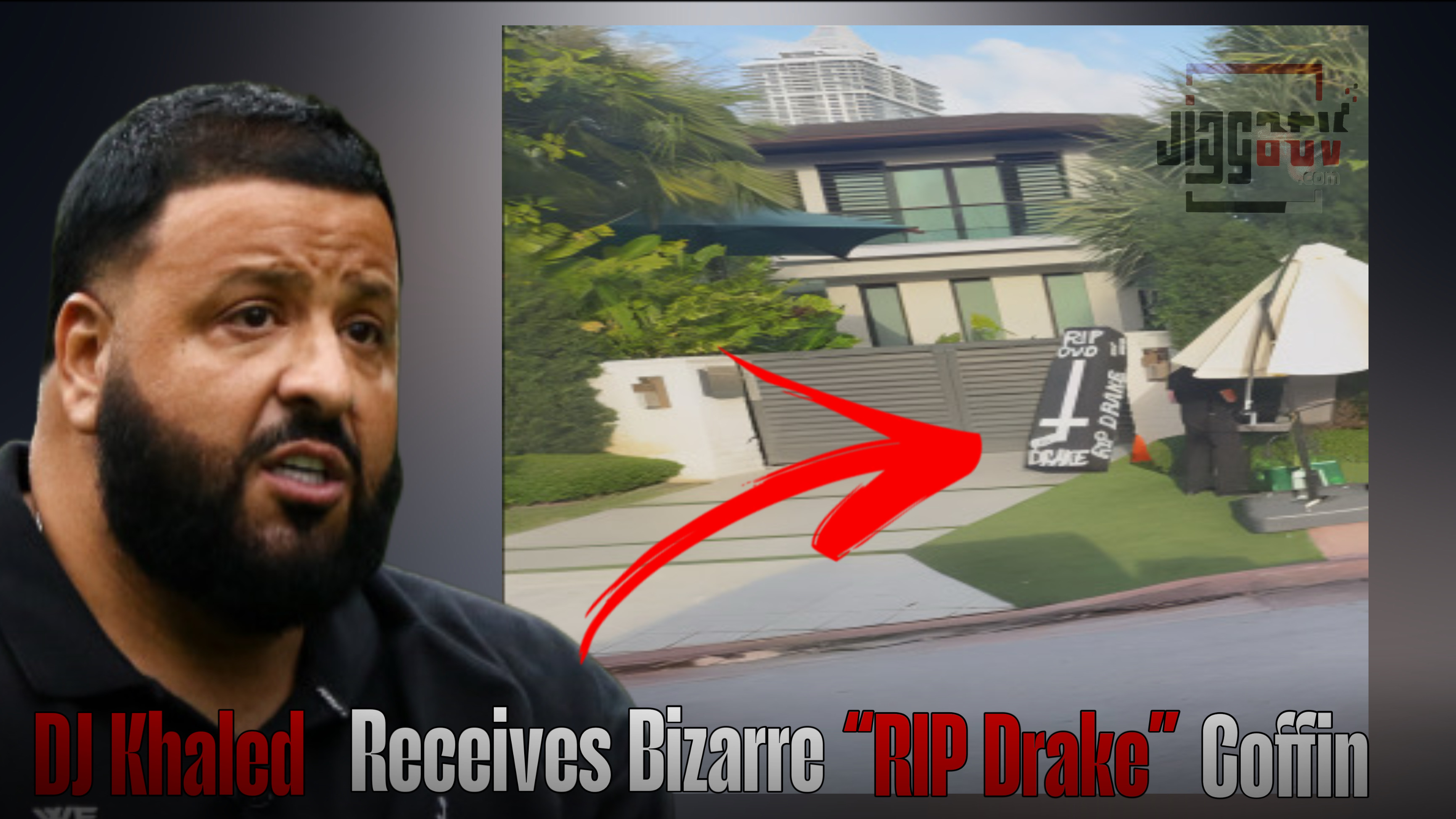 DJ Khaled Receives Bizarre “RIP Drake” Coffin Delivered To His Florida Home