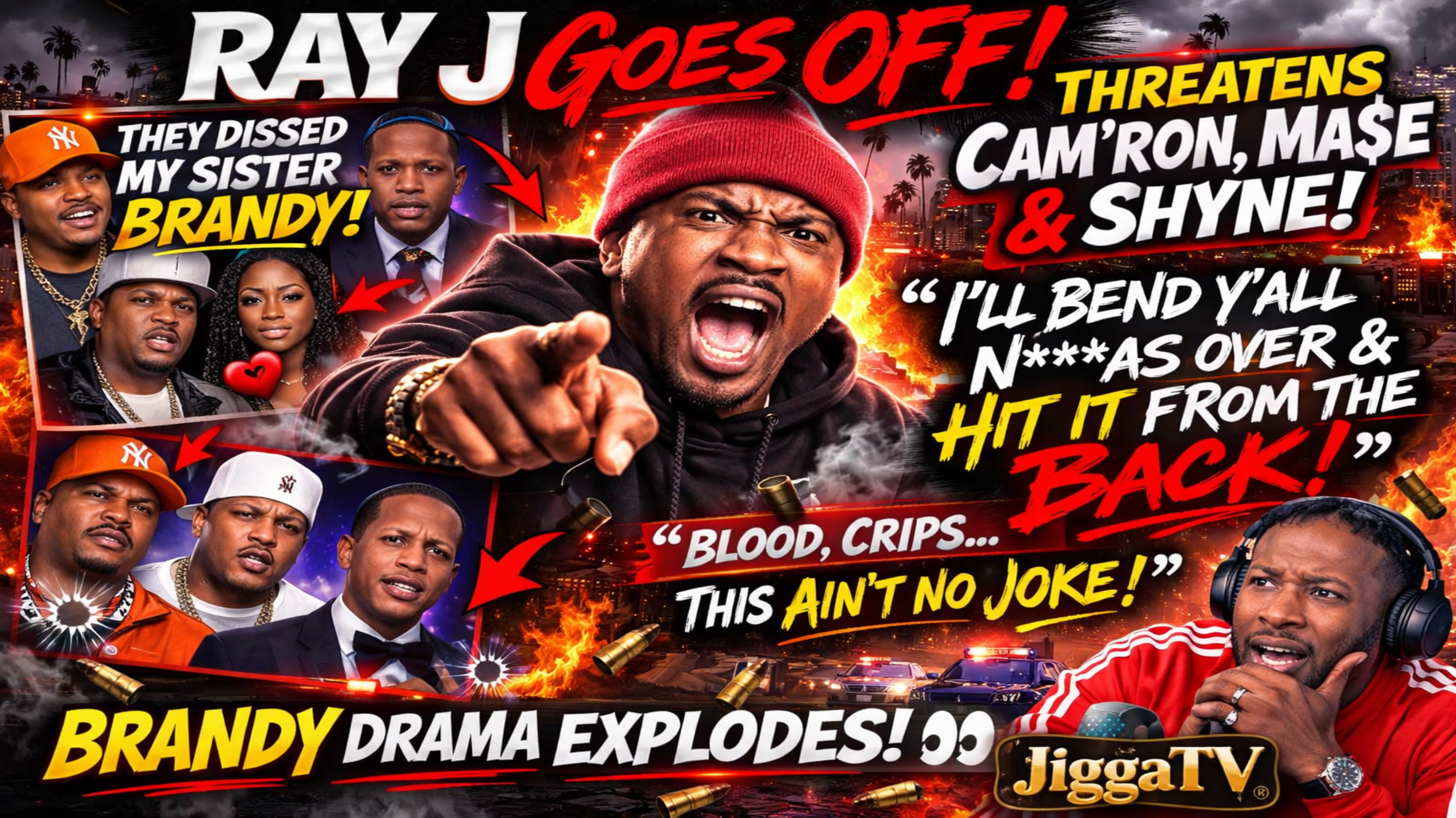 Ray J GOES OFF 😡 Threatens Cam’ron, Ma$e & Shyne… “I’ll Bend Y’all?!”