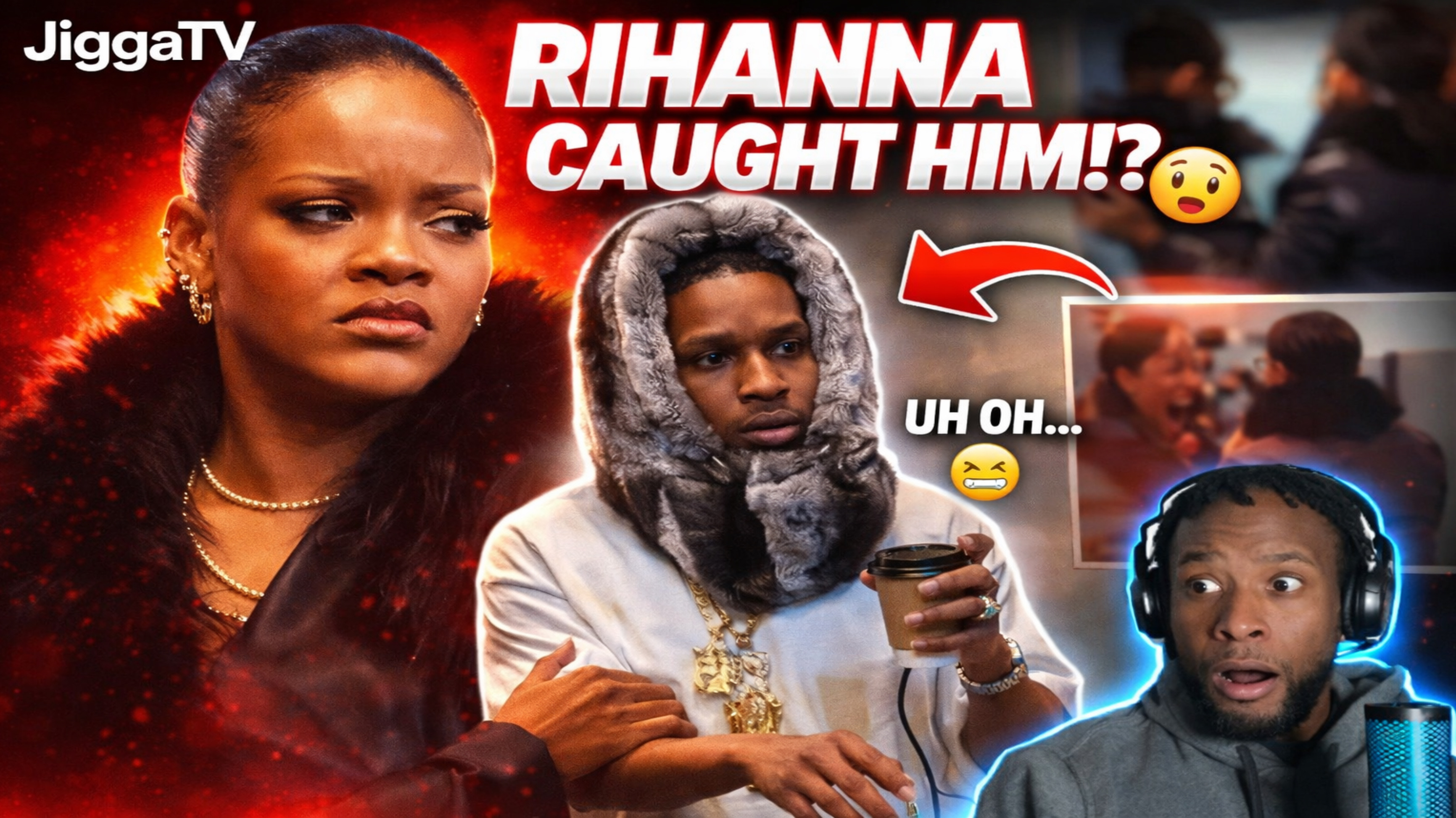 RIHANNA WALKS IN ON A$AP ROCKY MID CONVO!? 😳 THAT LOOK SAID EVERYTHING
